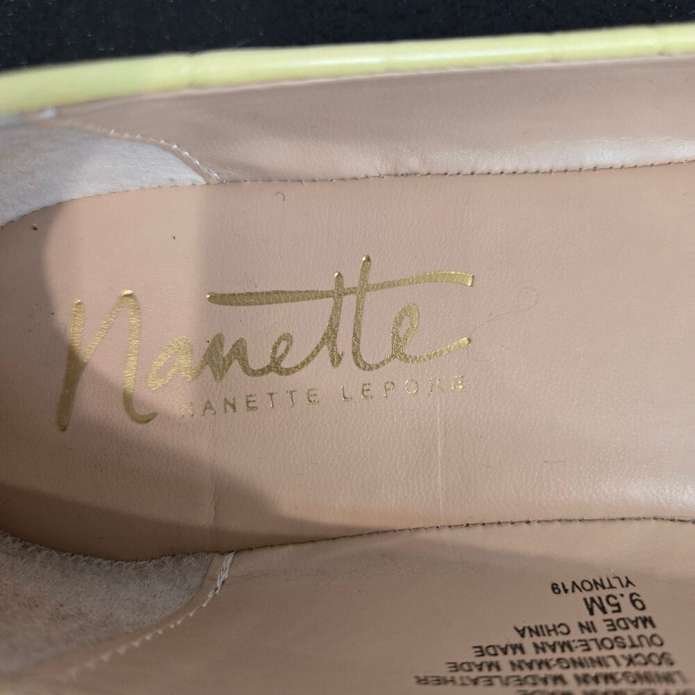 Nanette Lapore Haylie Ballet Flats Yellow Crocodile Embossed Sz 9.5M Officecore - Picture 3 of 12